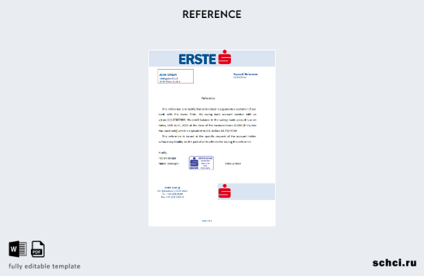 цифровая загрузка эталонного шаблона Austria Erste